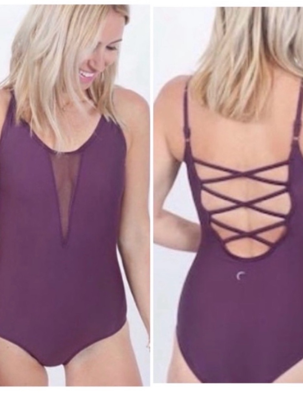 ZYIA Active Plum Strappy One-Piece Swimsuit